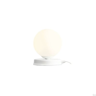 Lámpara de escritorio Ball S de metal blanco