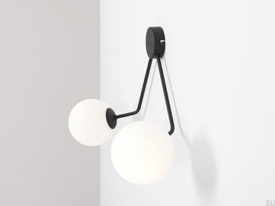 Lámpara de pared de metal negro Holm 2