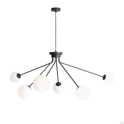 Lámpara colgante Holm 6 de metal negro