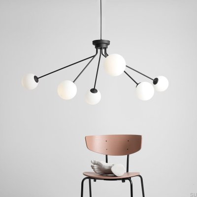 Lámpara colgante Holm 6 de metal negro