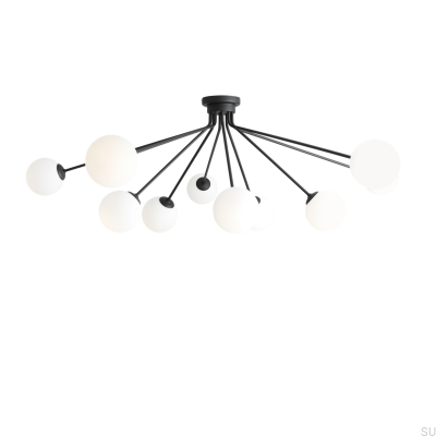 Lámpara de techo de metal negro Holm 10