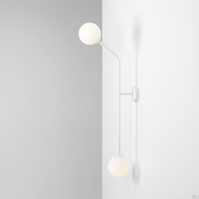 Aplique de pared vertical de metal blanco puro
