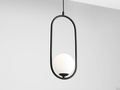Lámpara colgante Riva de metal negro