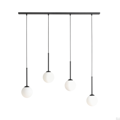 Lámpara colgante Bosso 4 de metal negro