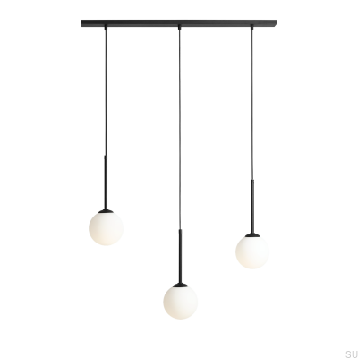 Lámpara colgante Bosso 3 de metal negro