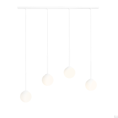 Lámpara colgante Bosso 4 de metal blanco
