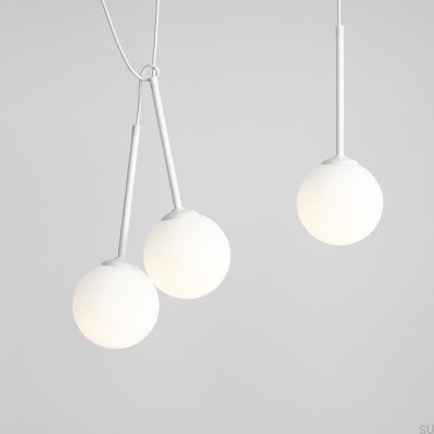 Lámpara colgante Bosso 4 de metal blanco