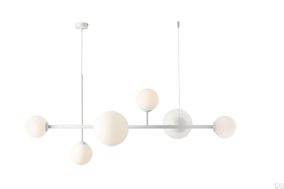 Lámpara colgante Dione 6 de metal blanco