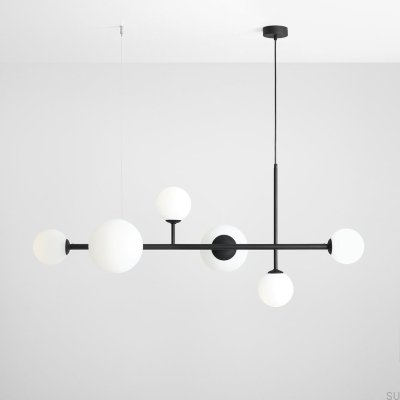 Lámpara colgante Dione 6 de metal negro