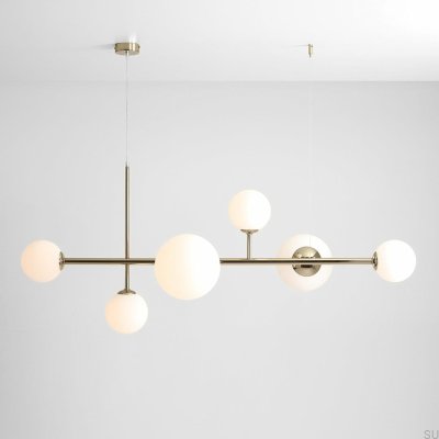 Lámpara colgante Dione 6 de metal dorado