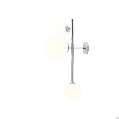 Lámpara de pared Dione 3 de metal cromado plateado