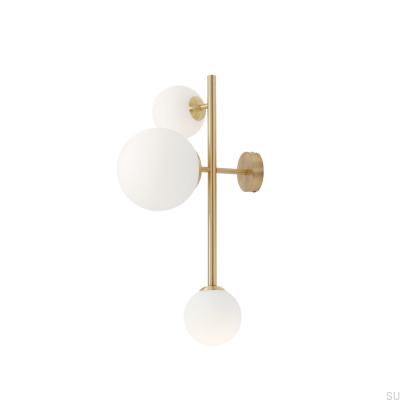 Lámpara de pared Dione 3 de latón cepillado