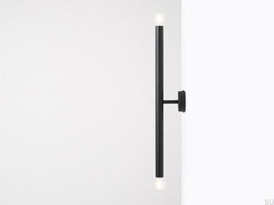Lámpara de pared Tubo 2 S Metal Negro