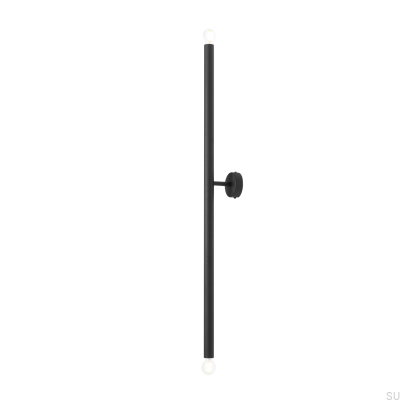 Lámpara de pared Tubo 2 L de metal negro