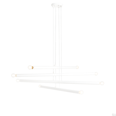 Lámpara colgante Tubo 8 de metal blanco
