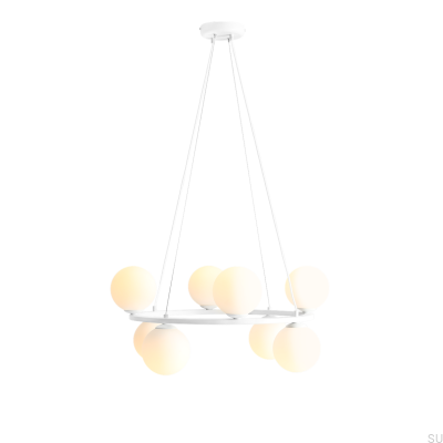 Lámpara colgante Krone 8 de metal blanco