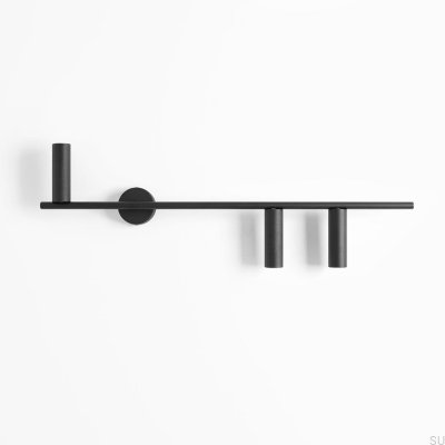 Lámpara de pared Trevo 3 de metal negro (derecha)
