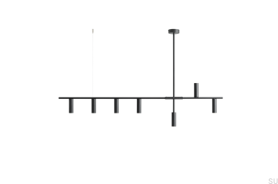 Lámpara colgante Trevo 7 de metal negro