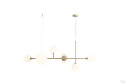 Lámpara colgante Dione 6 de metal beige