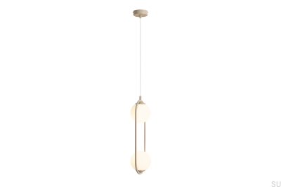 Lámpara colgante Riva 2 de metal beige