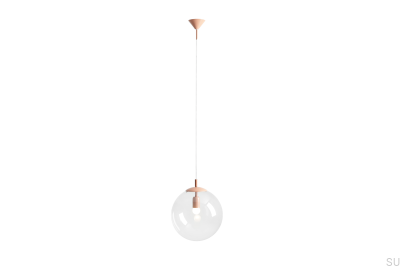 Lámpara colgante de metal con forma de globo y coral
