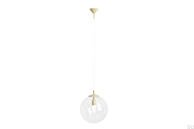 Lámpara colgante de metal color pistacho con forma de globo