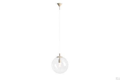 Lámpara colgante Globe de metal beige