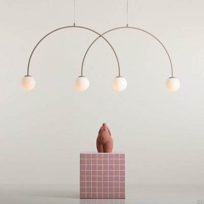 Lámpara colgante Una 4 L de metal beige