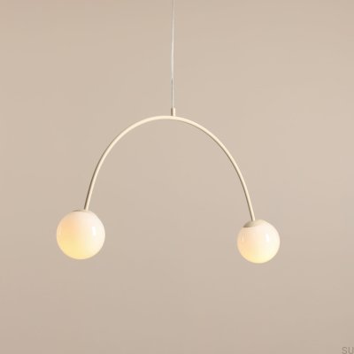 Lámpara colgante Una 2 de metal color crema