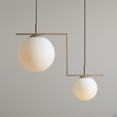 Lámpara colgante de metal beige Zac 2