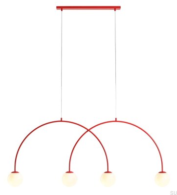 Lámpara colgante Una 4 de metal rojo