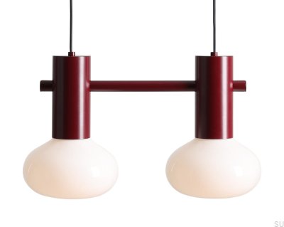Lámpara colgante Flo 2 S de metal rojo