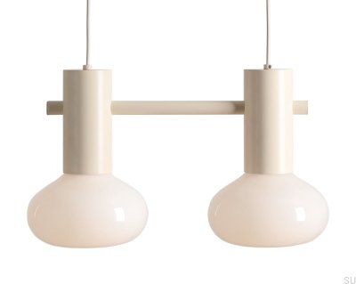 Lámpara colgante Flo 2 S de metal color crema