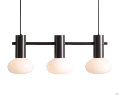 Lámpara colgante Flo 3 S de metal negro