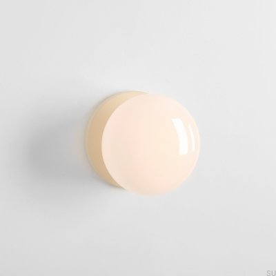 Lámpara de pared Flo S Metal Crema