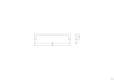 Tirador para mueble oblongo Pura 256 Oro Pulido