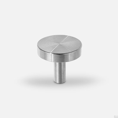 Pomo para mueble Nena M de acero inoxidable cepillado plateado