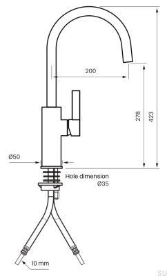 Grifo de cocina ARM180 de latón negro platino