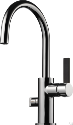 Grifo de cocina con válvula para lavavajillas ARM384 Latón Cromo Plateado con Negro