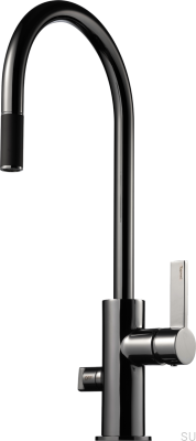 Grifo de cocina con válvula para lavavajillas ARM885 Latón Cromo Negro