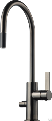 Grifo de cocina con válvula para lavavajillas ARM885 Latón Cromo Negro Cepillado