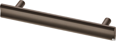 Tirador alargado para muebles Bean 128 de latón marrón