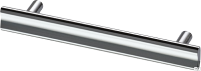 Tirador para mueble oblongo Bean 128, latón, plata, cromo