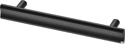 Tirador para mueble oblongo Bean 128, latón, negro mate