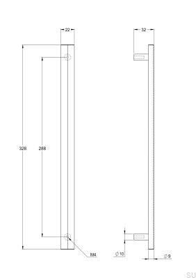 Tirador para mueble oblongo Bean 288, latón, níquel cepillado