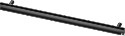 Tirador para mueble oblongo Bean 288, latón, negro mate