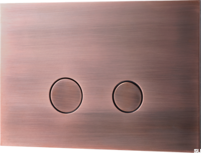 Pulsador de descarga TECE DUO112, cobre cepillado, sin pintar
