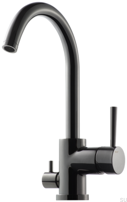 Grifo de cocina con válvula para lavavajillas EVO184 Latón Cromo Negro