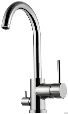 Grifo de cocina con válvula para lavavajillas EVO184 Latón Plata Cromo