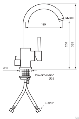 Grifo de cocina con válvula para lavavajillas EVO184 Latón Grottesco